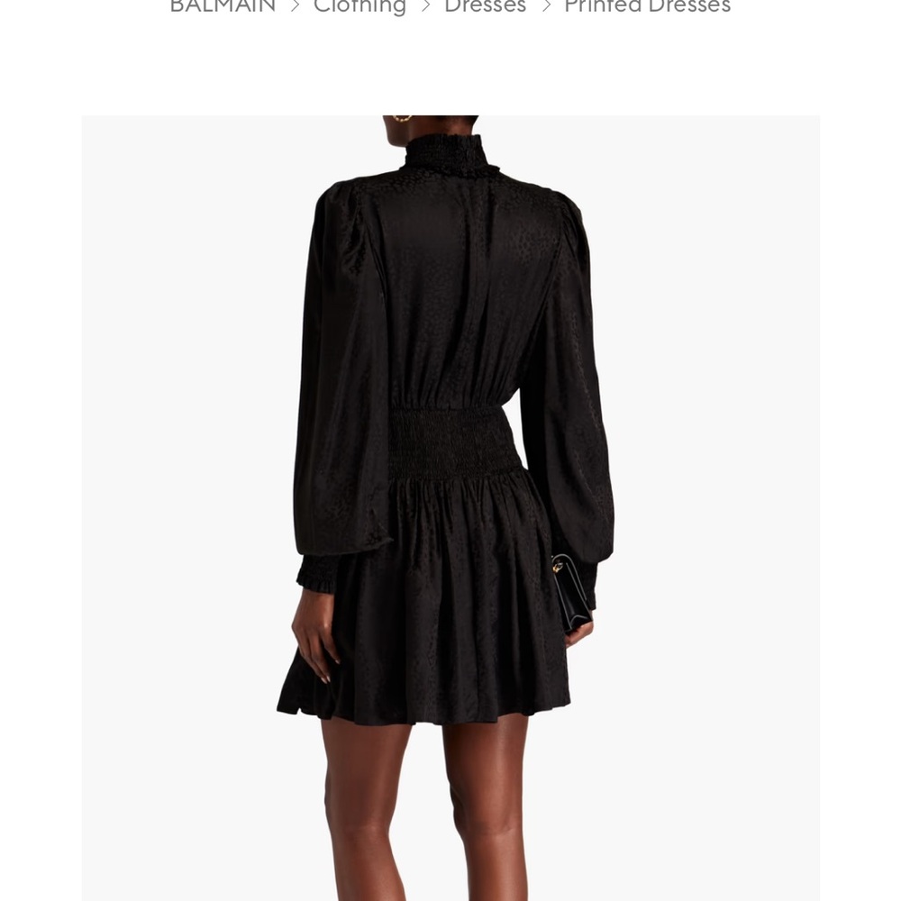 Balmain Black Long Sleeve Dress - Picture 2 of 12